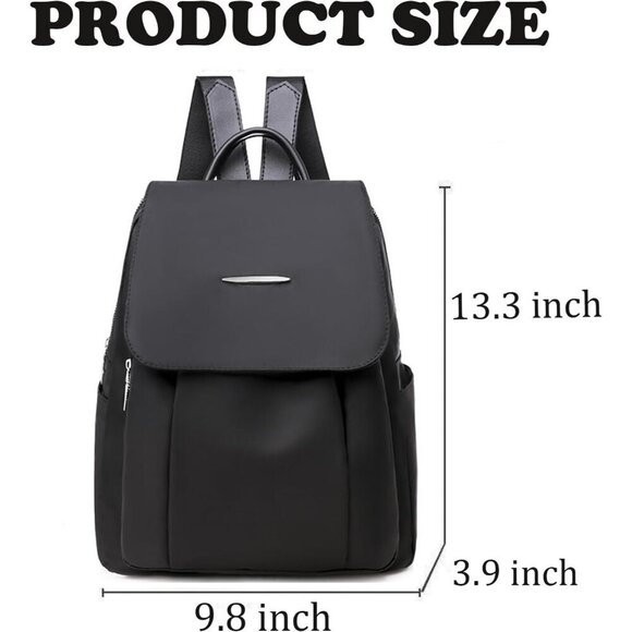 Mini Nylon Backpack for Women Lightweight Travel Purse B Black Small Trendy Bag